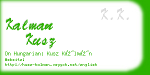 kalman kusz business card